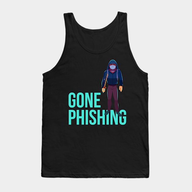 Phishing Pole Hacking Hacker Data Collection Humor Tank Top by Mellowdellow